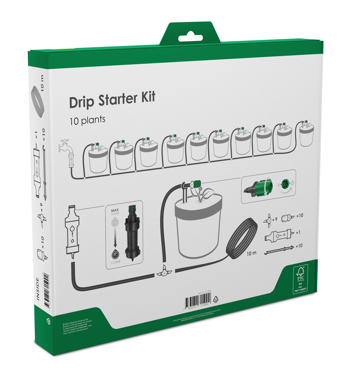 Mikro vanningssett - Drypp (10 planter)