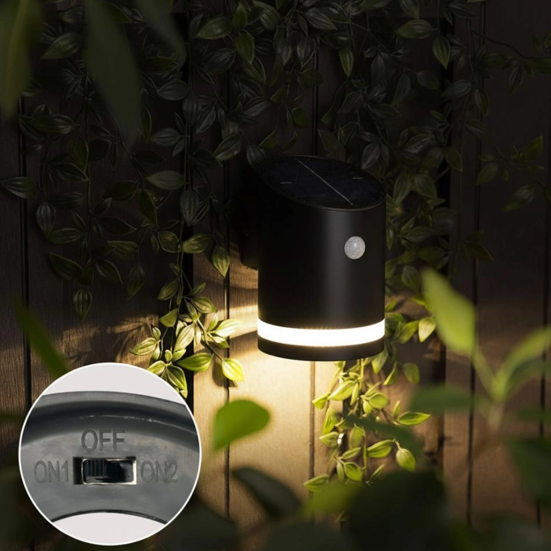 Duron Black solcelle sensorlampe