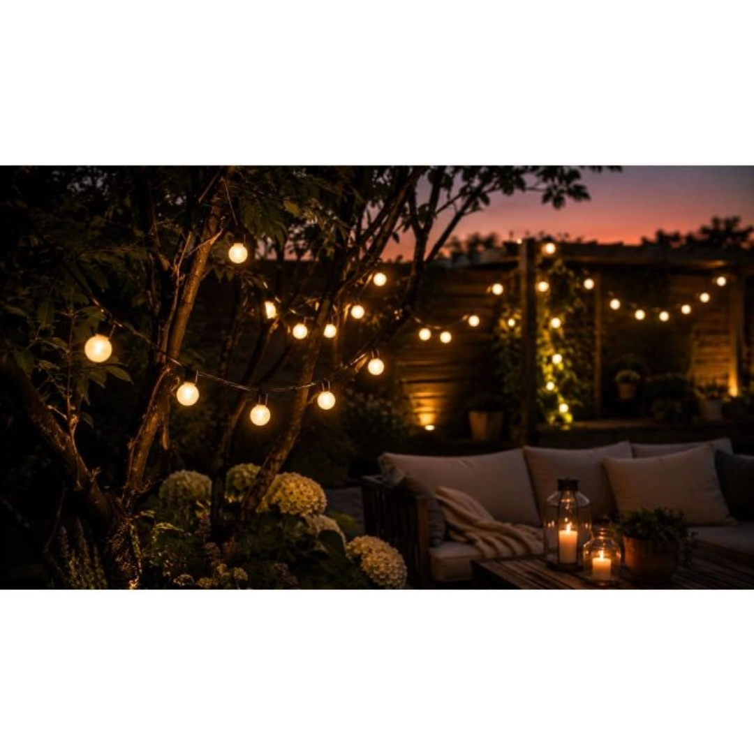 Aurora PRO Festoon solcellelysslynge – 20 pærer